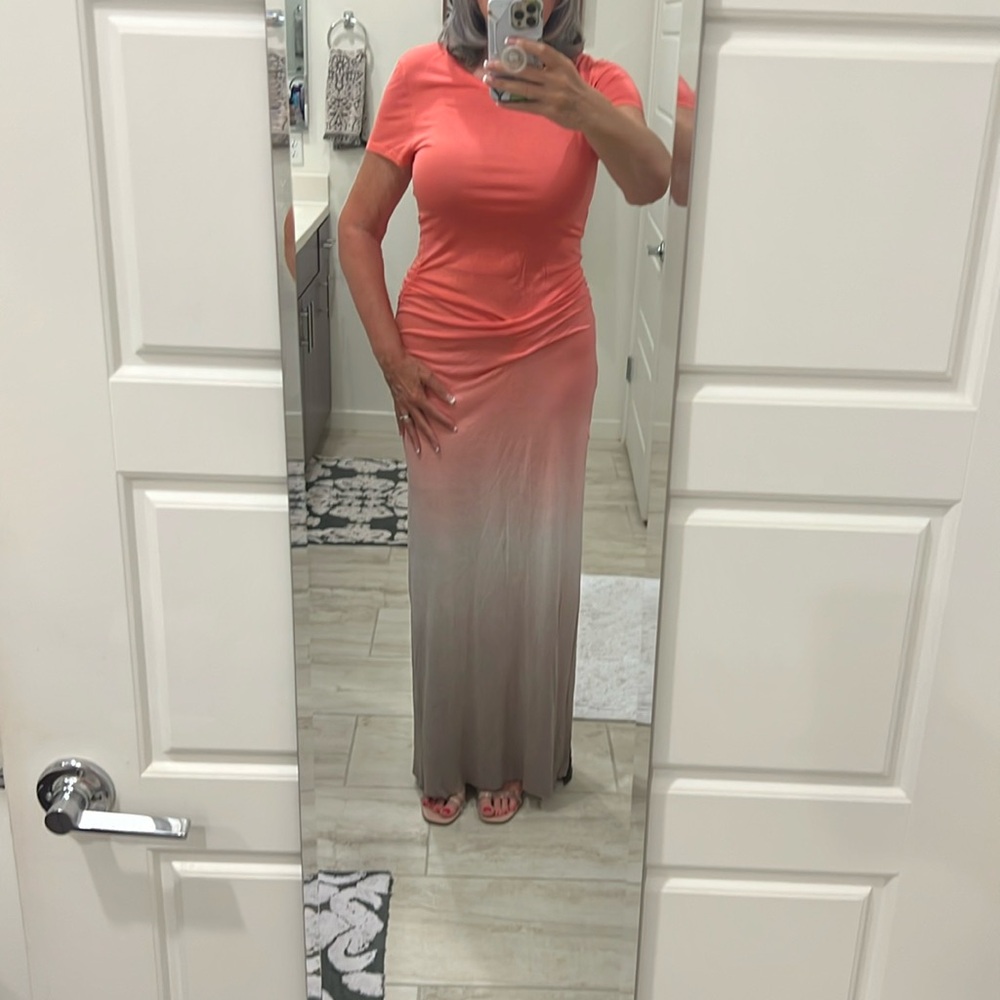 YFB Young Fabulous and Broke Coral Beige Ombre Dress Size L